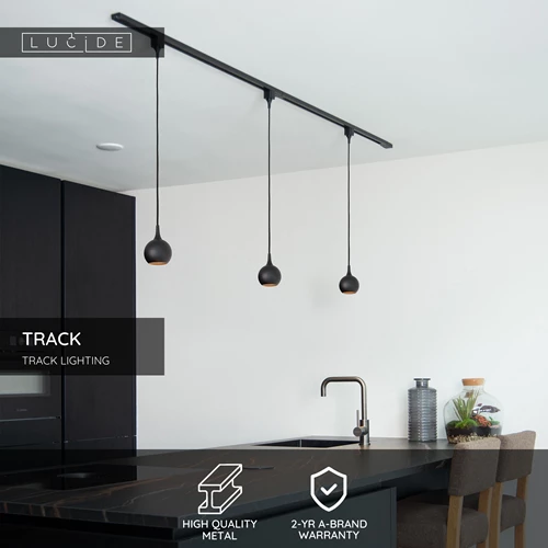 Lucide TRACK Starter set - 1-circuit Track lighting system - 2 meters - Black - USP